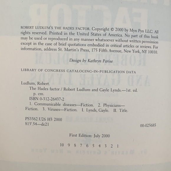 Covert-One Series: The Hades Factor by Gayle Lynds & Robert Ludlum (2000, Trade - Picture 8 of 9